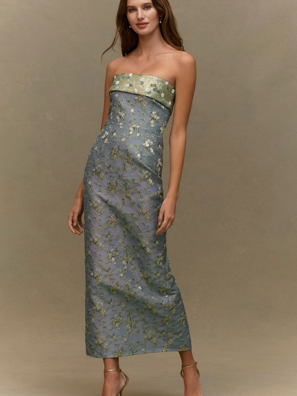 NWT V. Chapman Kennedy Dress Blue Green Strapless *See Description*